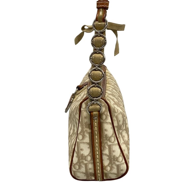 Dior Christian Dior Shoulder Bag Trotter Romantic Ivory X Beige X Brown Leather