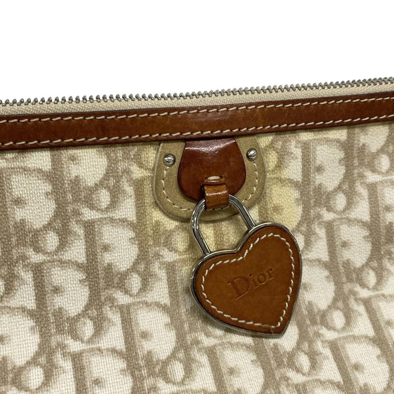 Dior Christian Dior Shoulder Bag Trotter Romantic Ivory X Beige X Brown Leather