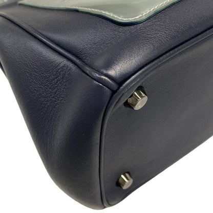 DIOR Christian Dior Handbag B Dior Dark Navy X Silver Leather