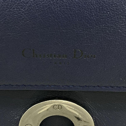 DIOR Christian Dior Handbag B Dior Dark Navy X Silver Leather