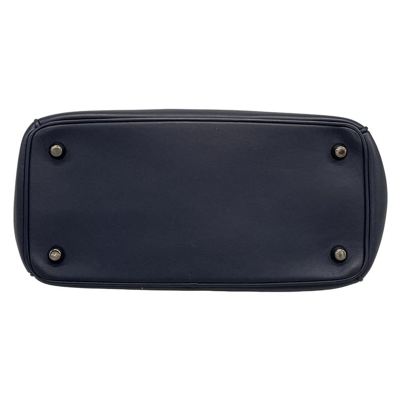 DIOR Christian Dior Handbag B Dior Dark Navy X Silver Leather