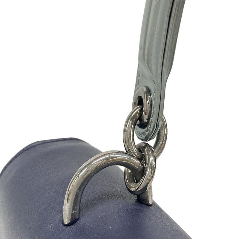 DIOR Christian Dior Handbag B Dior Dark Navy X Silver Leather