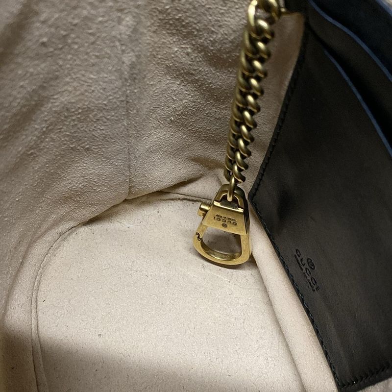Gucci Shoulder Bag Ggmarmont Mini Bucket Bag 575163 Black Chain Shoulder