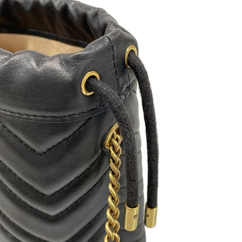 Gucci Shoulder Bag Ggmarmont Mini Bucket Bag 575163 Black Chain Shoulder