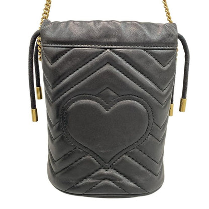 Gucci Shoulder Bag Ggmarmont Mini Bucket Bag 575163 Black Chain Shoulder