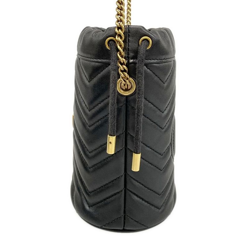 Gucci Shoulder Bag Ggmarmont Mini Bucket Bag 575163 Black Chain Shoulder