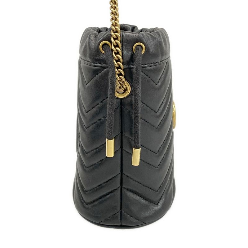 Gucci Shoulder Bag Ggmarmont Mini Bucket Bag 575163 Black Chain Shoulder