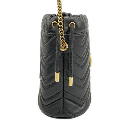 Gucci Shoulder Bag Ggmarmont Mini Bucket Bag 575163 Black Chain Shoulder