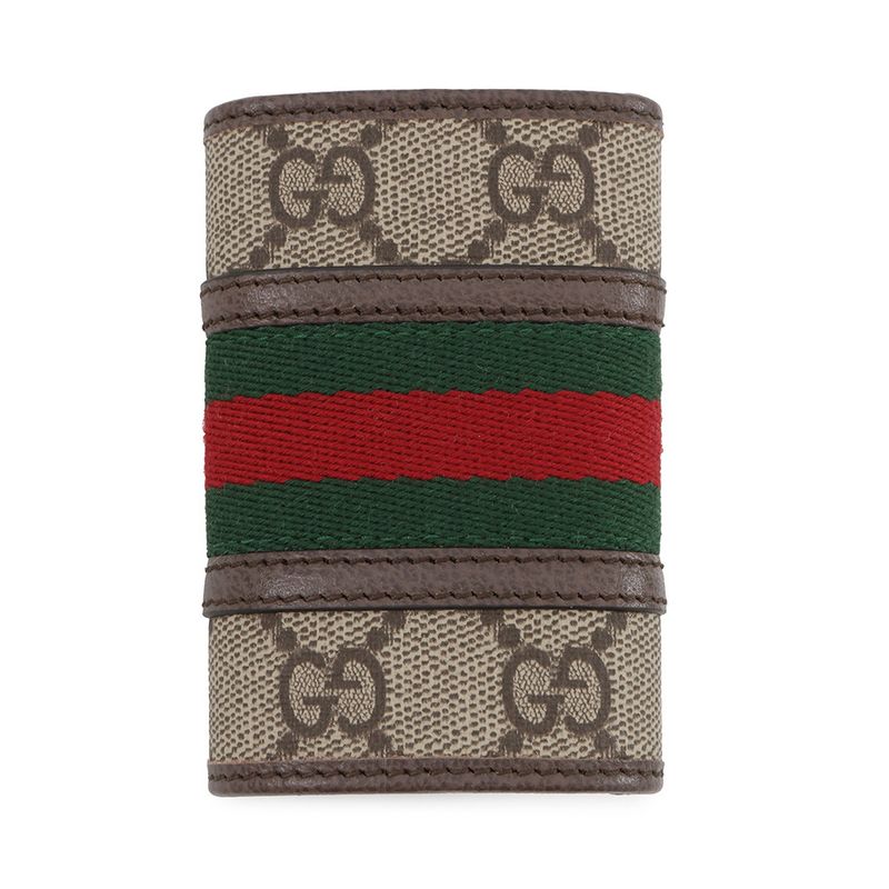 Gucci Key Case GG Supreme 6 Rows Key Holder Beige Brown