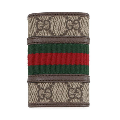 Gucci Key Case GG Supreme 6 Rows Key Holder Beige Brown