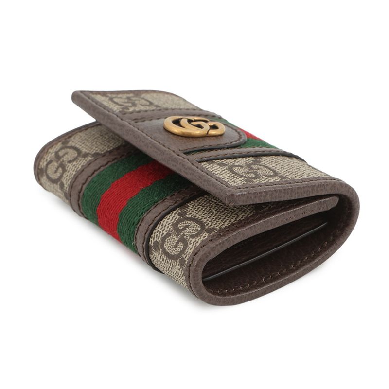 Gucci Key Case GG Supreme 6 Rows Key Holder Beige Brown
