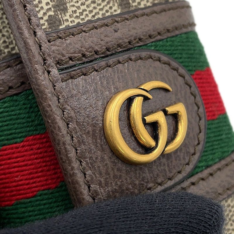 Gucci Key Case GG Supreme 6 Rows Key Holder Beige Brown