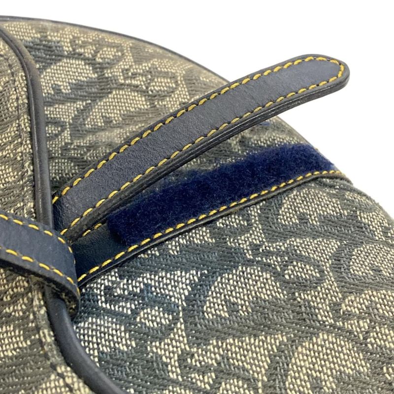 DIOR Christian Dior Handbag Saddle Bag Navy X Ivory Leather