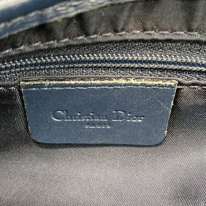DIOR Christian Dior Handbag Saddle Bag Navy X Ivory Leather
