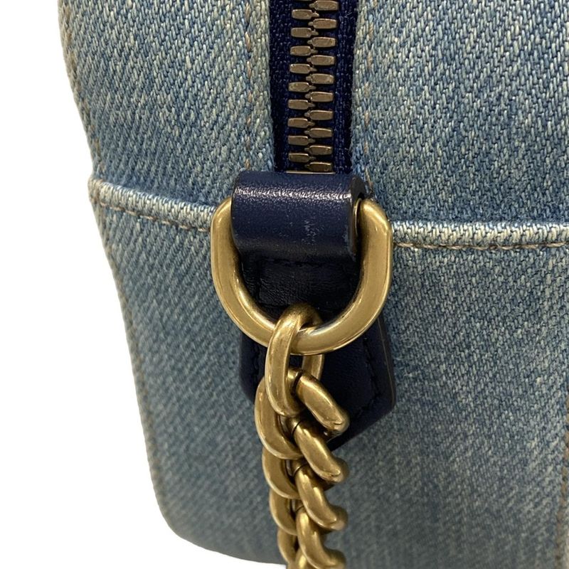 Gucci Shoulder Bag Ggmarmont 447632 Light Blue Pearl Chain Shoulder