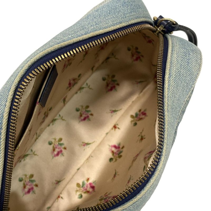 Gucci Shoulder Bag Ggmarmont 447632 Light Blue Pearl Chain Shoulder