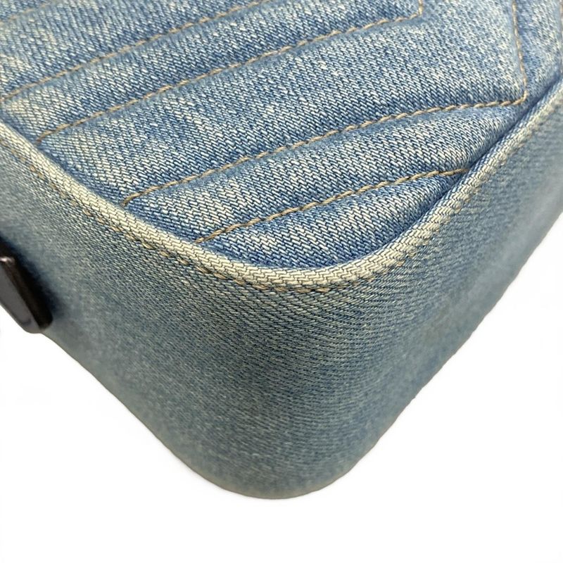 Gucci Shoulder Bag Ggmarmont 447632 Light Blue Pearl Chain Shoulder