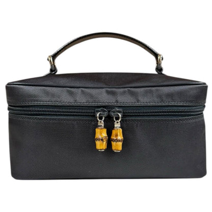 Gucci Vanity Bag Bamboo Handbag Nylon 032・1956・0150 Black Ladies Gucci Used