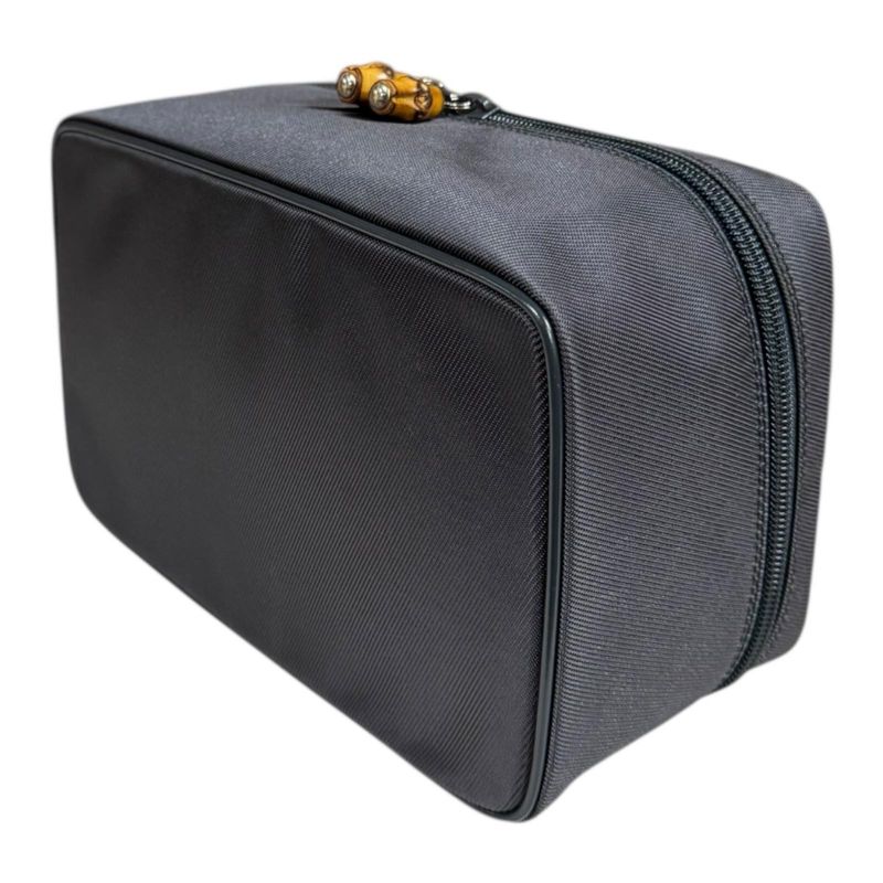 Gucci Vanity Bag Bamboo Handbag Nylon 032・1956・0150 Black Ladies Gucci Used