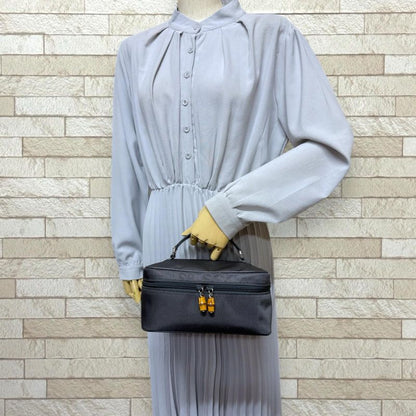 Gucci Vanity Bag Bamboo Handbag Nylon 032・1956・0150 Black Ladies Gucci Used