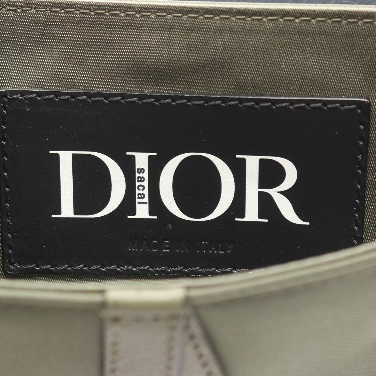 Dior Shoulder Bag Christian Dior × Sacai Saddle Bag Khaki/navy Nylon Leather