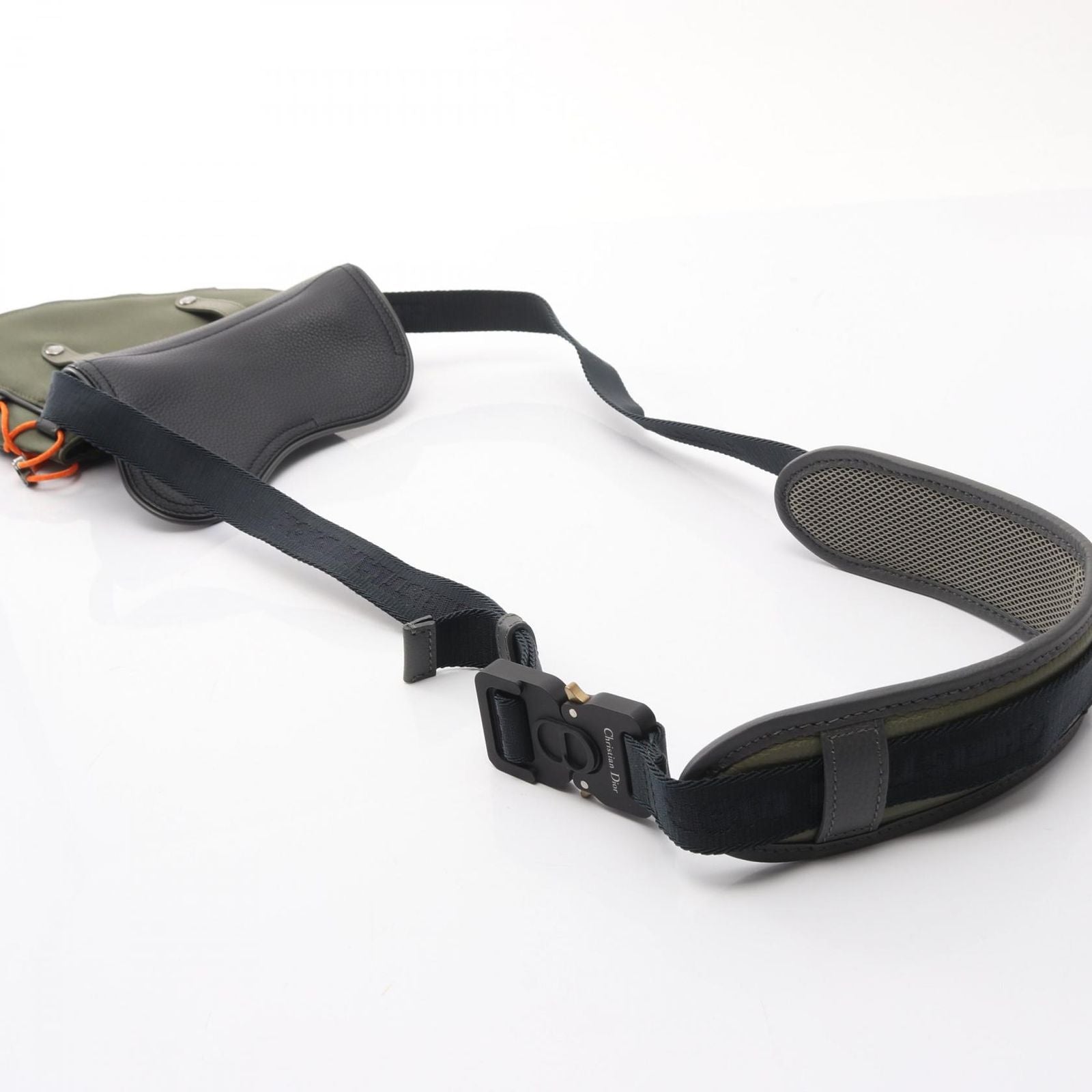 Dior Shoulder Bag Christian Dior × Sacai Saddle Bag Khaki/navy Nylon Leather