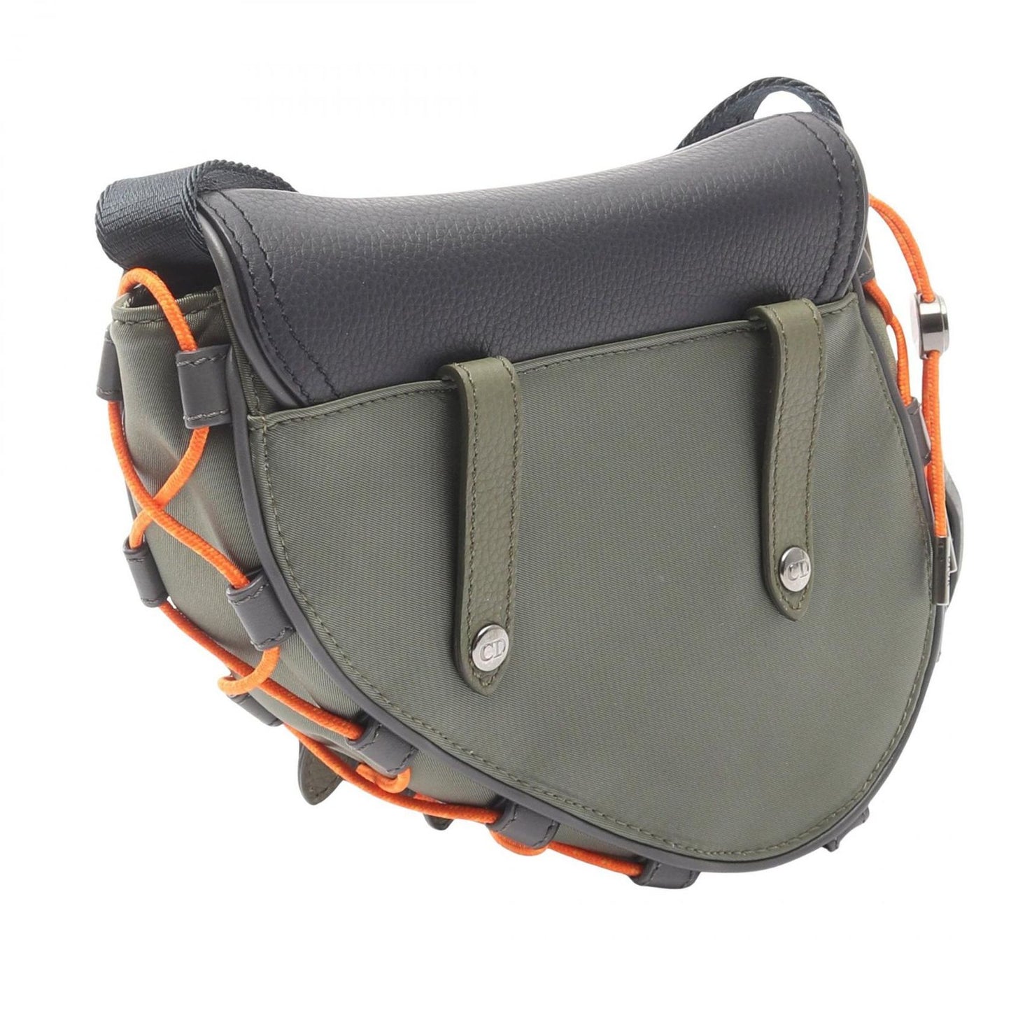 Dior Shoulder Bag Christian Dior × Sacai Saddle Bag Khaki/navy Nylon Leather
