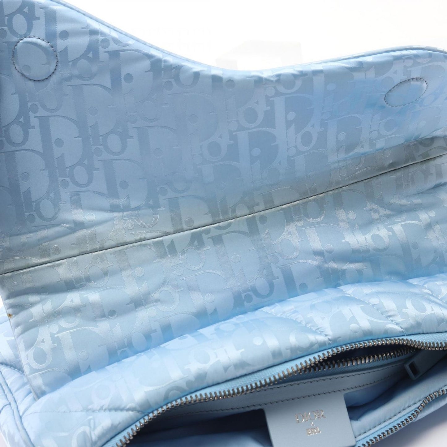 Dior Waist Bag Body Bag Dior × Erl Saddle Bag Oblique Light Blue Nylon Leather