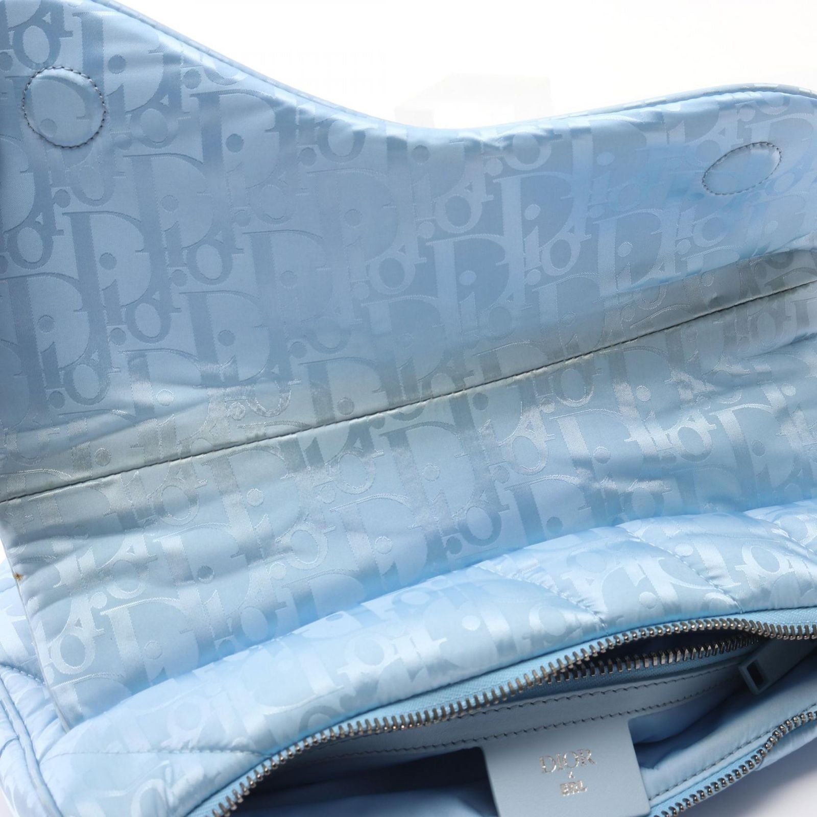 Dior Waist Bag Body Bag Dior × Erl Saddle Bag Oblique Light Blue Nylon Leather