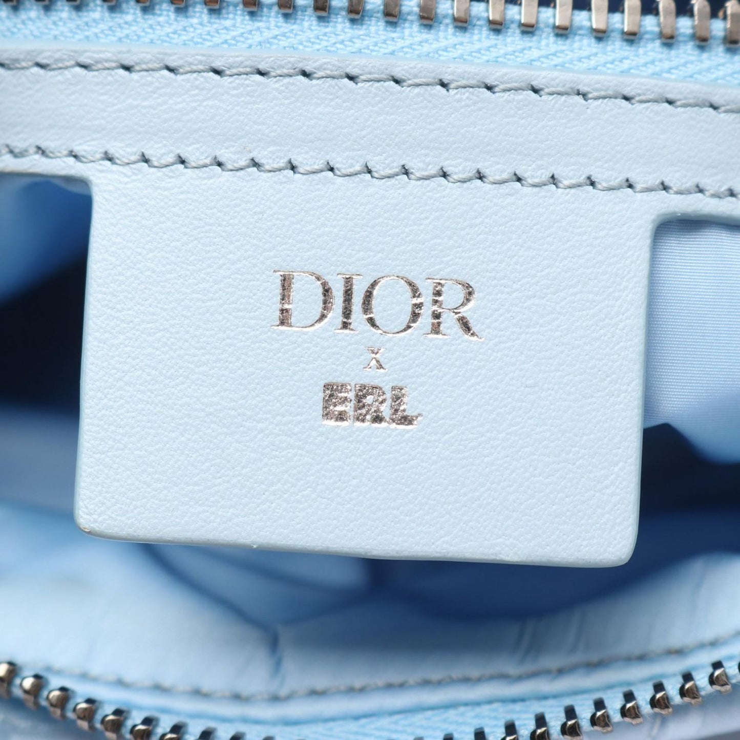 Dior Waist Bag Body Bag Dior × Erl Saddle Bag Oblique Light Blue Nylon Leather