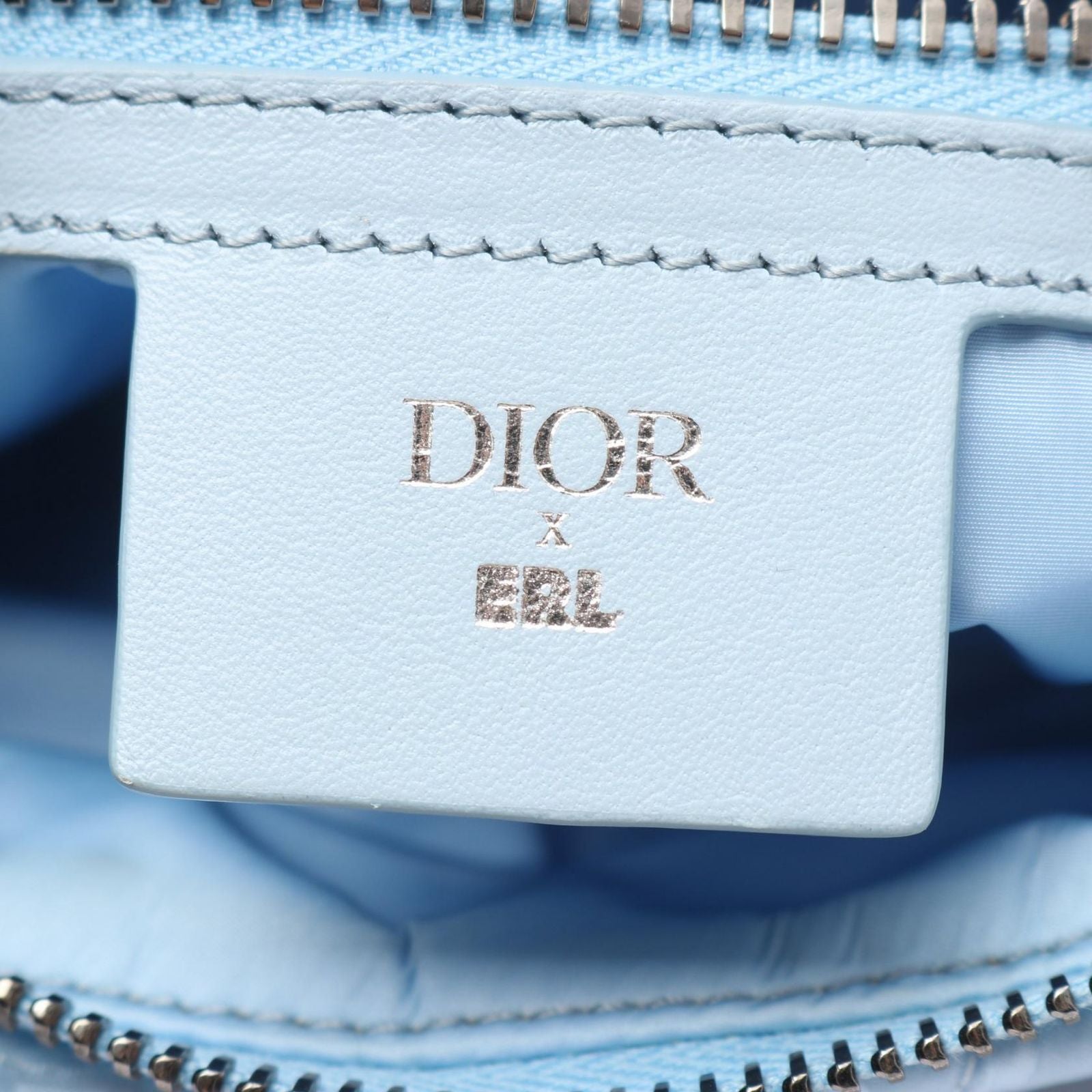 Dior Waist Bag Body Bag Dior × Erl Saddle Bag Oblique Light Blue Nylon Leather