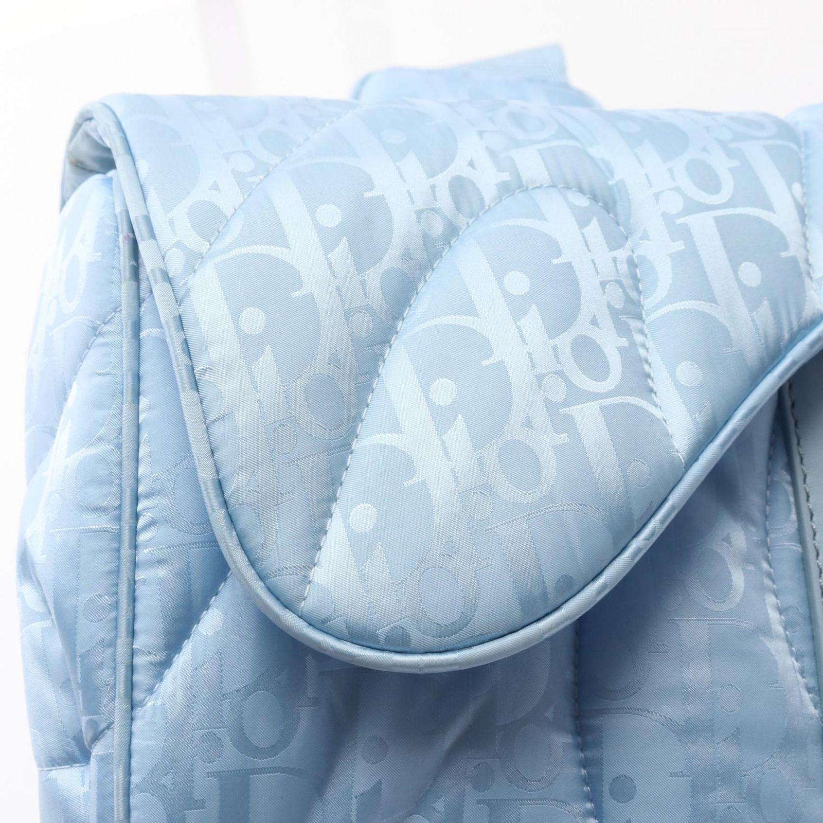 Dior Waist Bag Body Bag Dior × Erl Saddle Bag Oblique Light Blue Nylon Leather