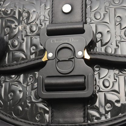 Dior Shoulder Bag Gallop Oblique Black Patent Leather Leather Gallop Oblique