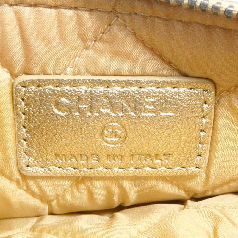 Chanel Quilted Metallic Gold Pouch