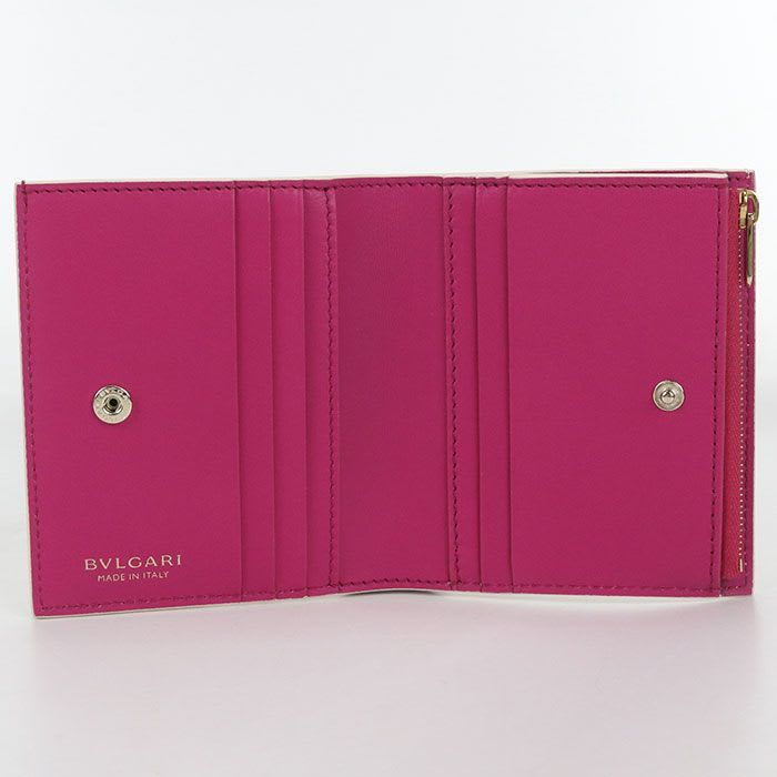 Bvlgari Logomania Bifold Wallet Calf Women's