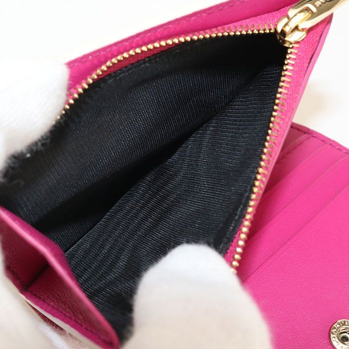 Bvlgari Logomania Bifold Wallet Calf Women's