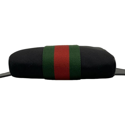 Gucci Waist Pouch Sherry (web) 630919 Black X Dark Green X Red Cotton