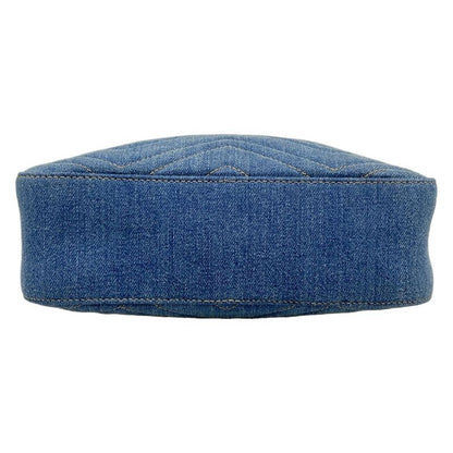 Gucci Shoulder Bag Ggmarmont 447632 Blue X Navy Chain Shoulder Faux Pearl