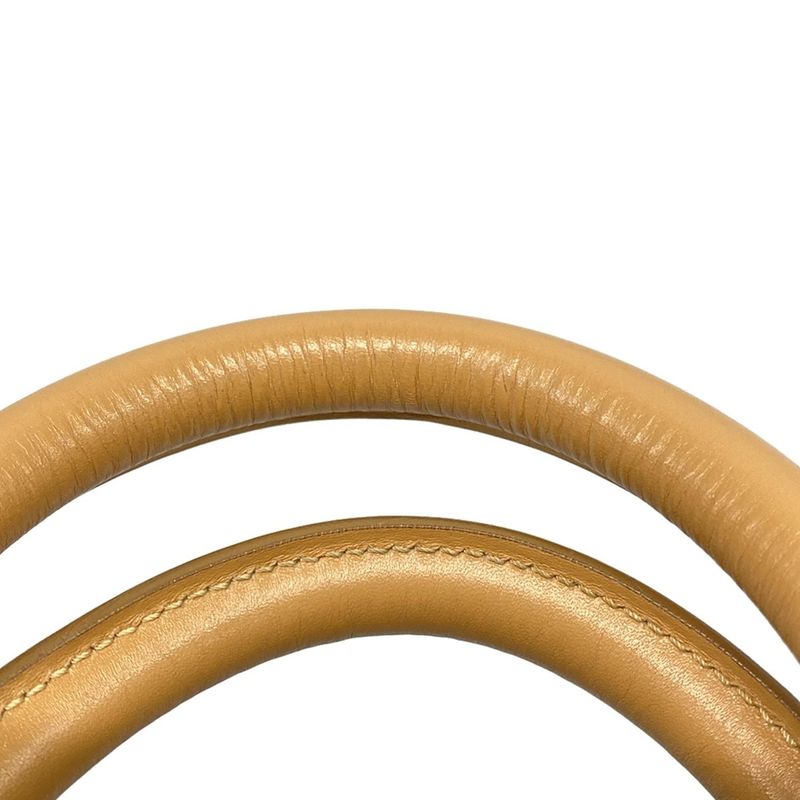 DIOR Christian Dior Handbag Trotter Green X Beige Mini Boston Leather