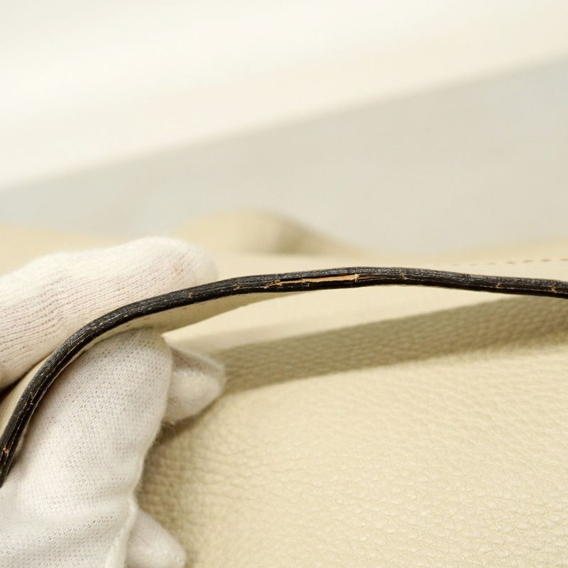 Gucci Handbag Bamboo 282315 Leather Ivory Gold Hardware 2way Bag Ladies