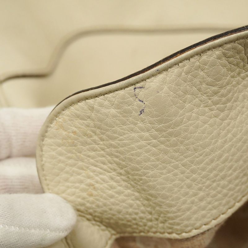 Gucci Handbag Bamboo 282315 Leather Ivory Gold Hardware 2way Bag Ladies