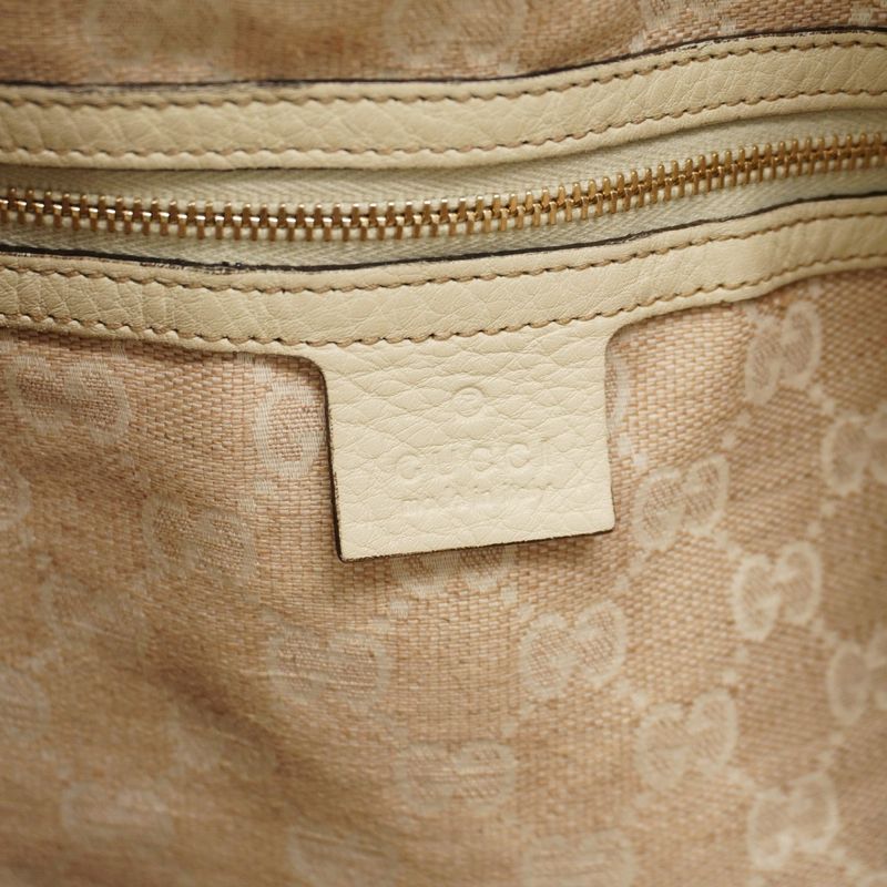 Gucci Handbag Bamboo 282315 Leather Ivory Gold Hardware 2way Bag Ladies