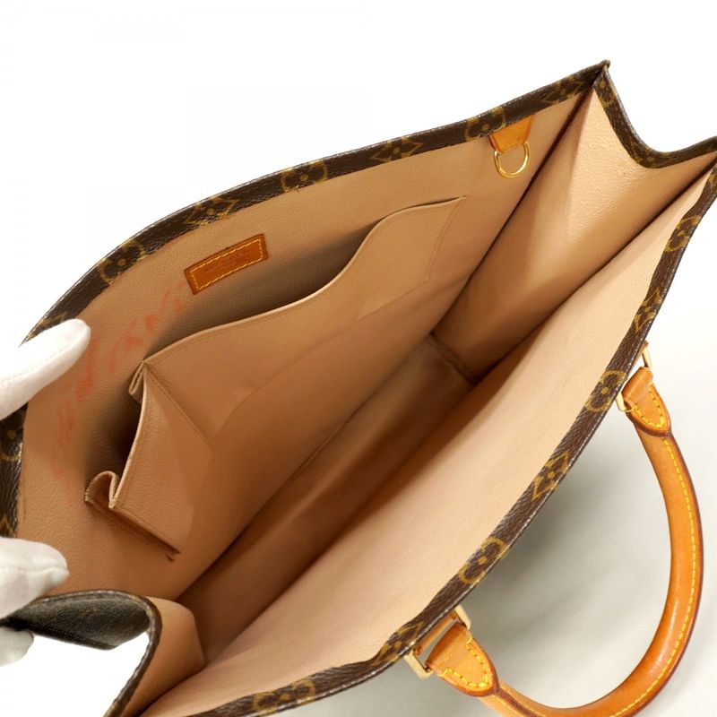 Louis Vuitton Tote Bag Monogram Sac Plastic M51140 Brown Ladies