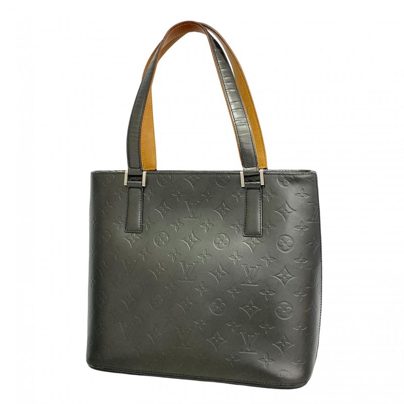 Louis Vuitton Tote Bag Monogram Matte Stockton M55112 Noir Black Women's