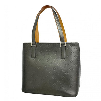 Louis Vuitton Tote Bag Monogram Matte Stockton M55112 Noir Black Women's