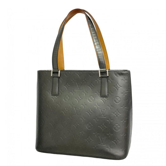 Louis Vuitton Tote Bag Monogram Matte Stockton M55112 Noir Black Women's
