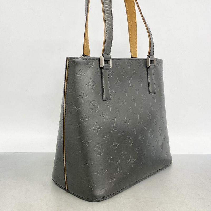 Louis Vuitton Tote Bag Monogram Matte Stockton M55112 Noir Black Women's
