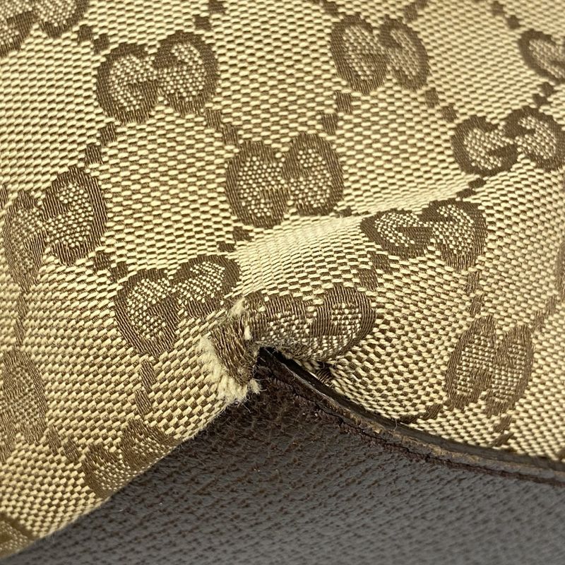 Gucci Handbag GG Canvas Sherry Line 131230 Canvas Brown Silver Hardware Ladies