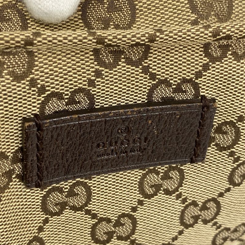 Gucci Handbag GG Canvas Sherry Line 131230 Canvas Brown Silver Hardware Ladies