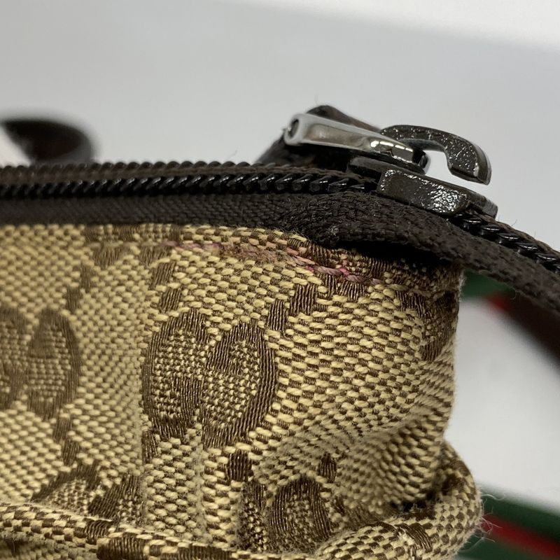 Gucci Handbag GG Canvas Sherry Line 131230 Canvas Brown Silver Hardware Ladies